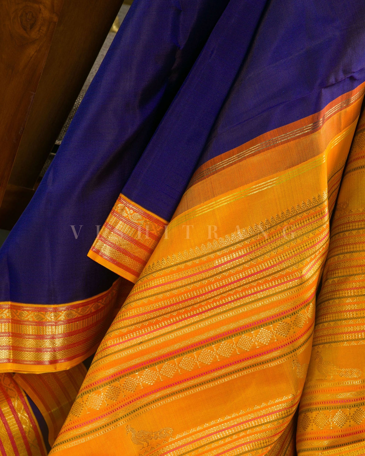 Vishitrang Blue Kanjivaram Silk Sari KR-26-016