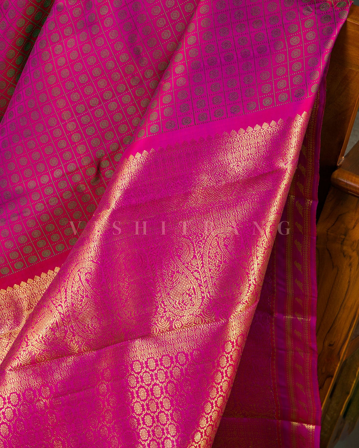 Vishitrang Pink Kanjivaram Silk Sari CH-26-009
