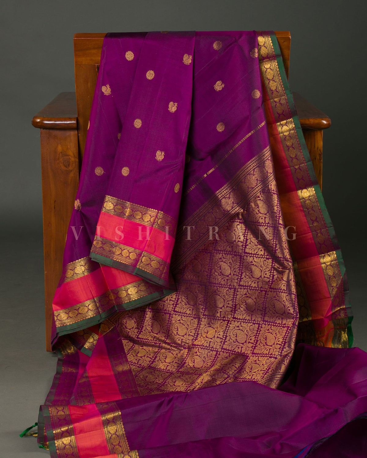 Vishitrang Purple Kanjivaram Silk Sari CH-26-007