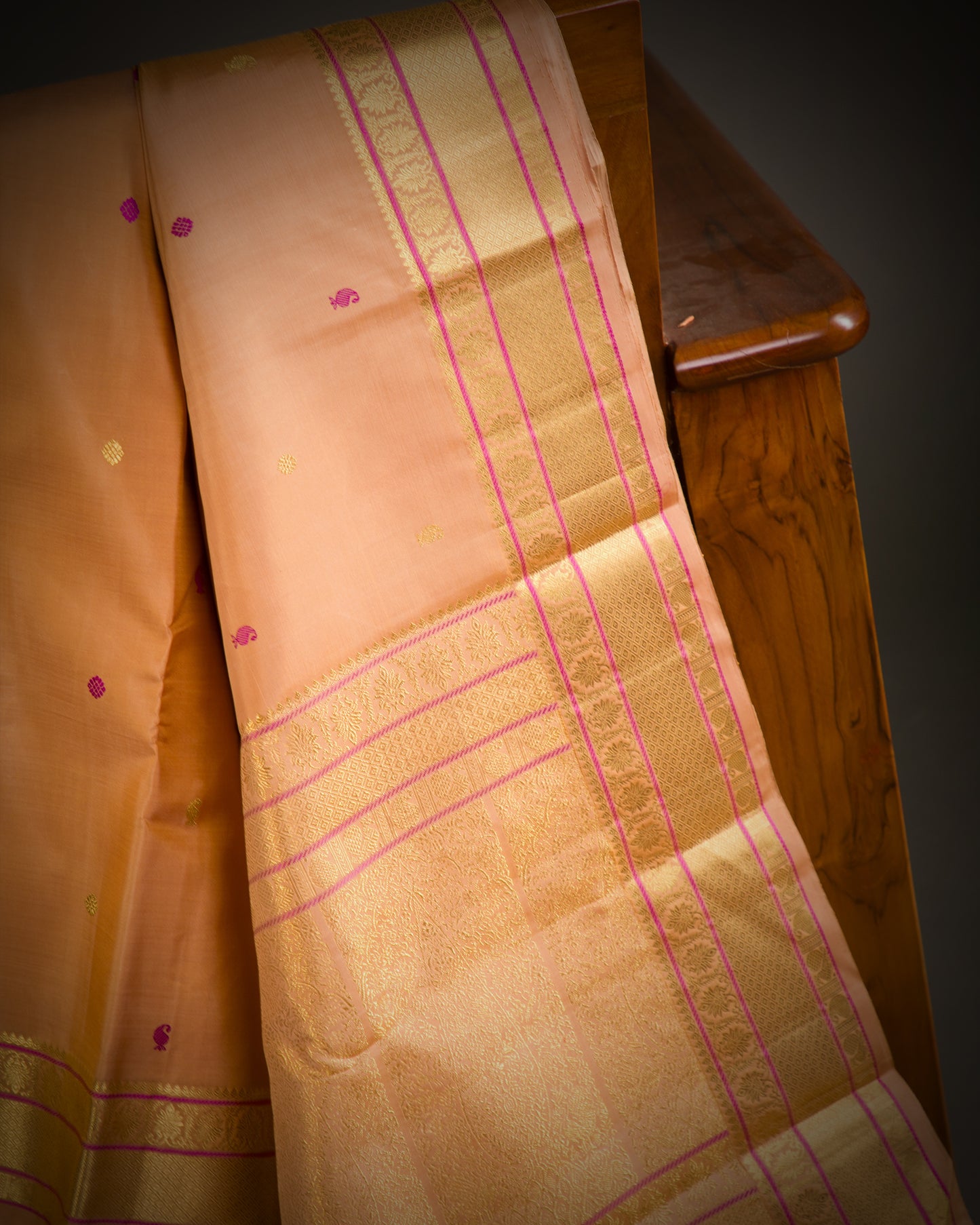 Vishitrang Beige Kanjivaram Silk Sari CH-26-004