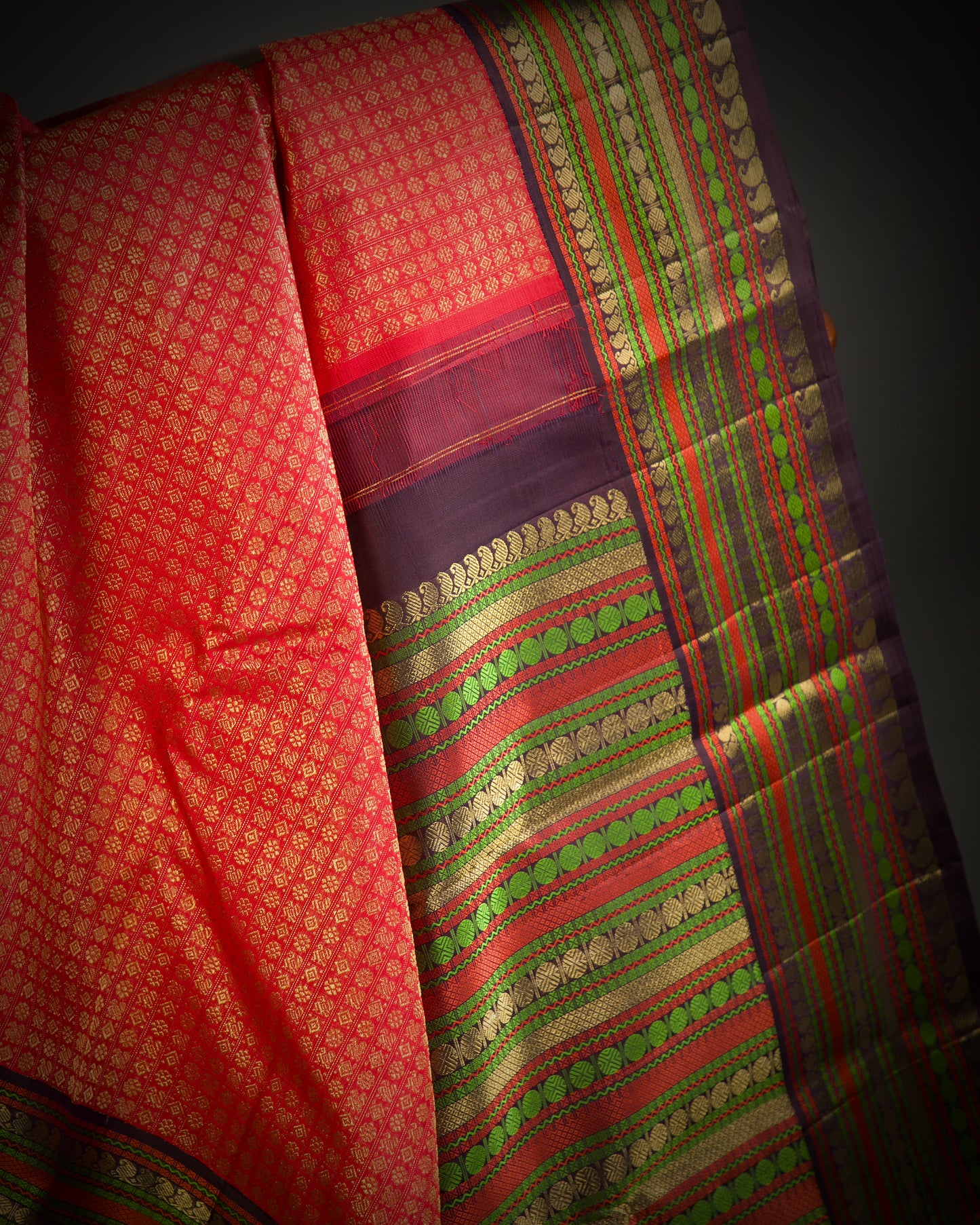 Vishitrang Red Kanjivaram Silk Sari SK-26-002