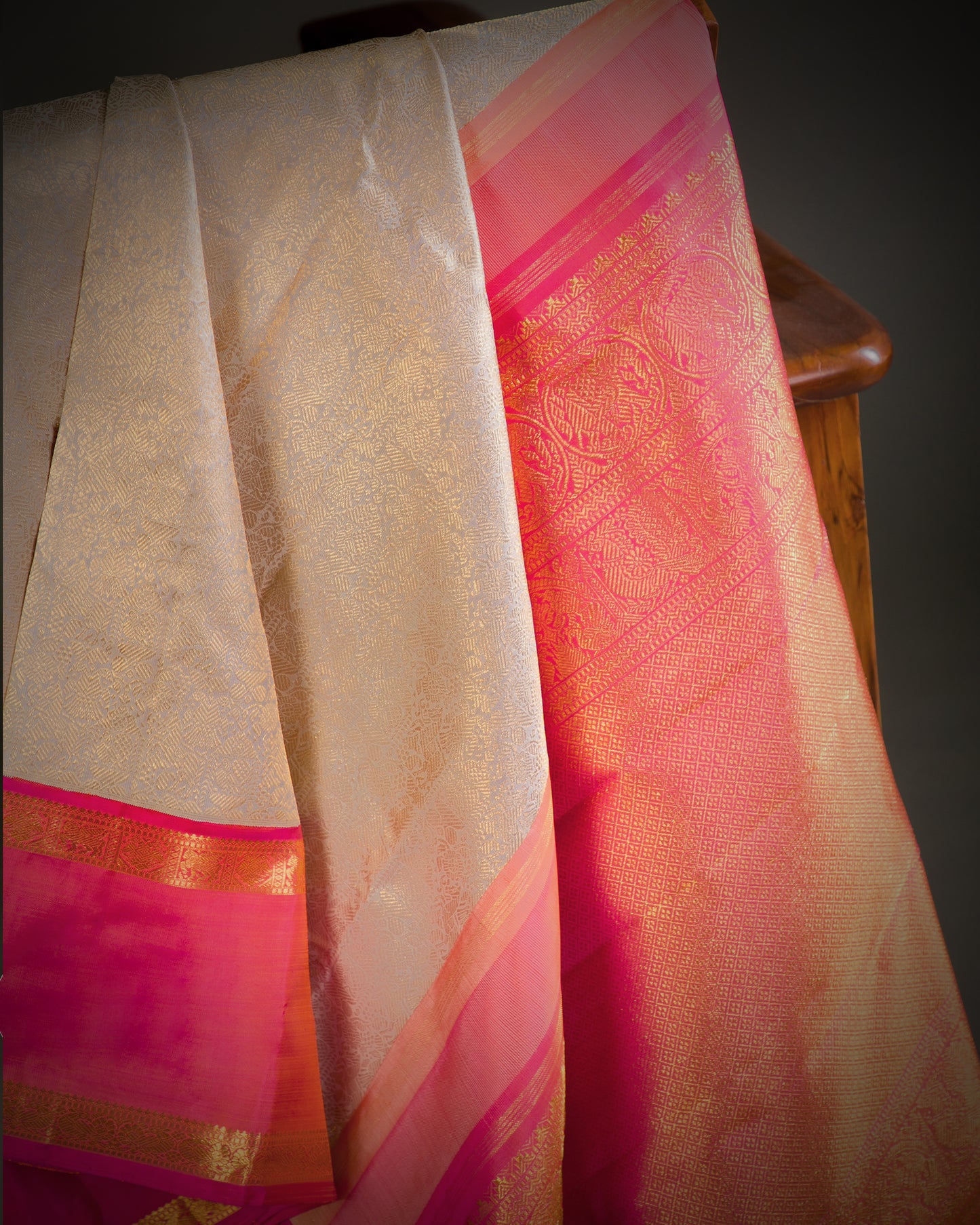 Vishitrang Silver Grey Kanjivaram Silk Sari KR-26-008