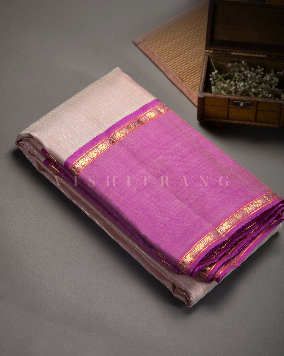 Vishitrang Ivory Kanjivaram Silk Sari NT-26-005