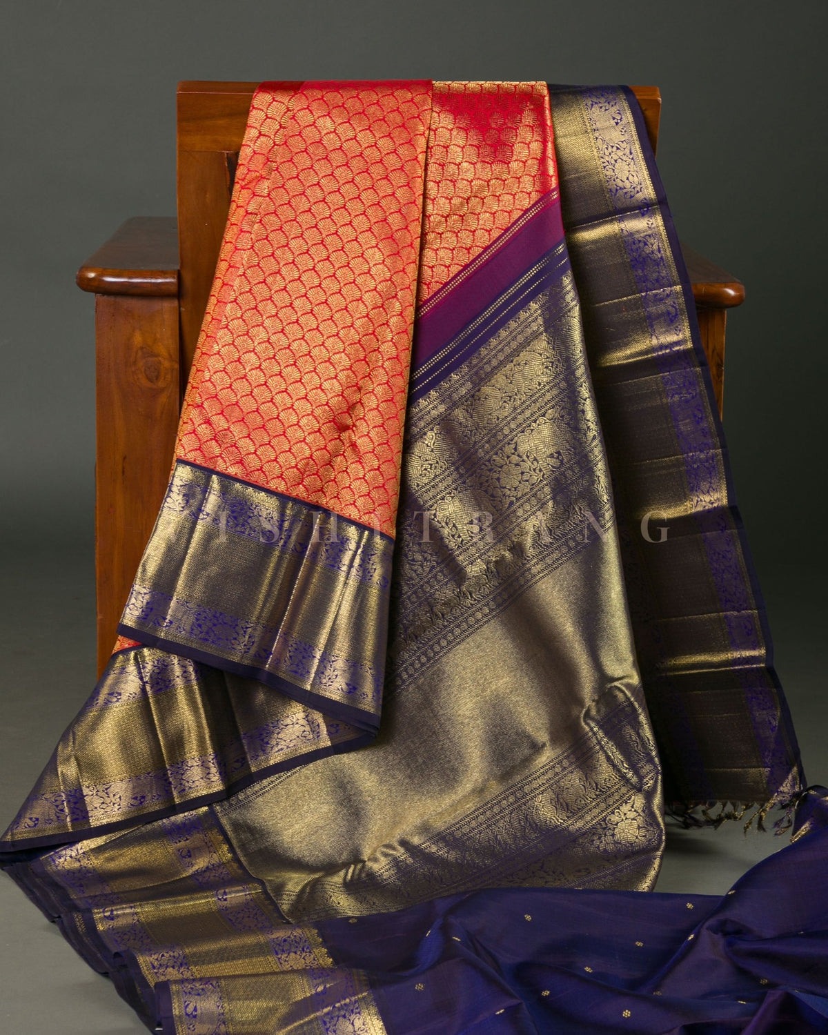 Vishitrang Red Kanjivaram Silk Sari SK-26-004