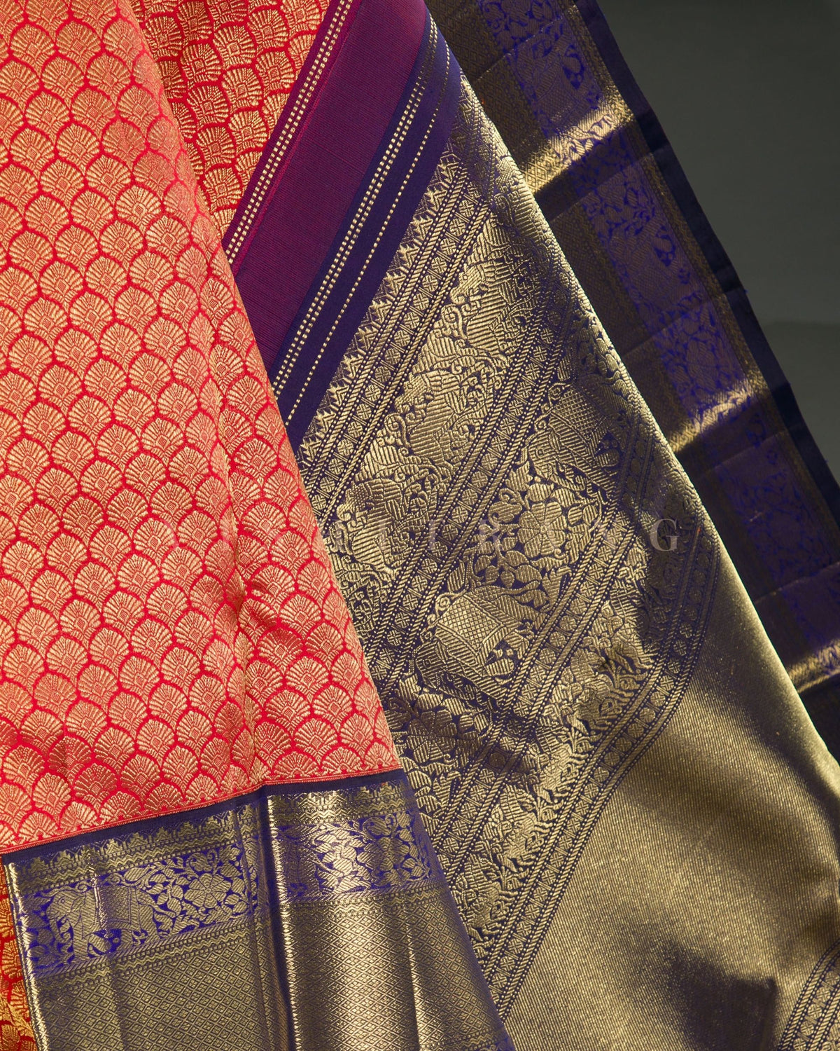 Vishitrang Red Kanjivaram Silk Sari SK-26-004