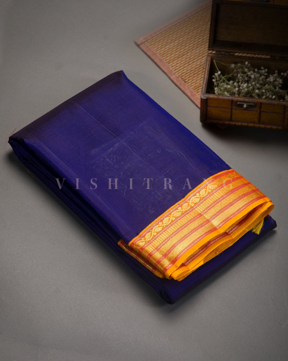 Vishitrang Blue Kanjivaram Silk Sari KR-26-016