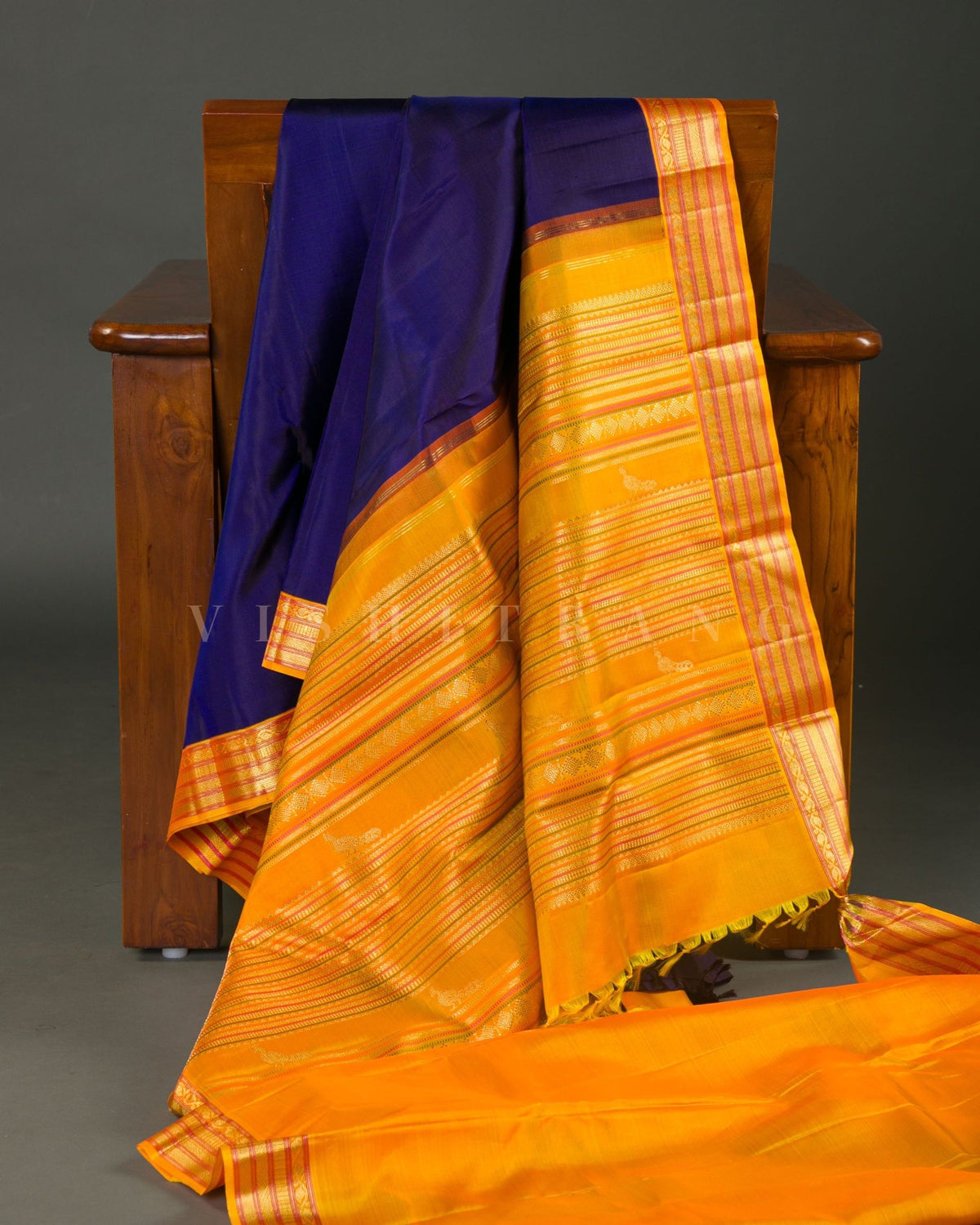 Vishitrang Blue Kanjivaram Silk Sari KR-26-016