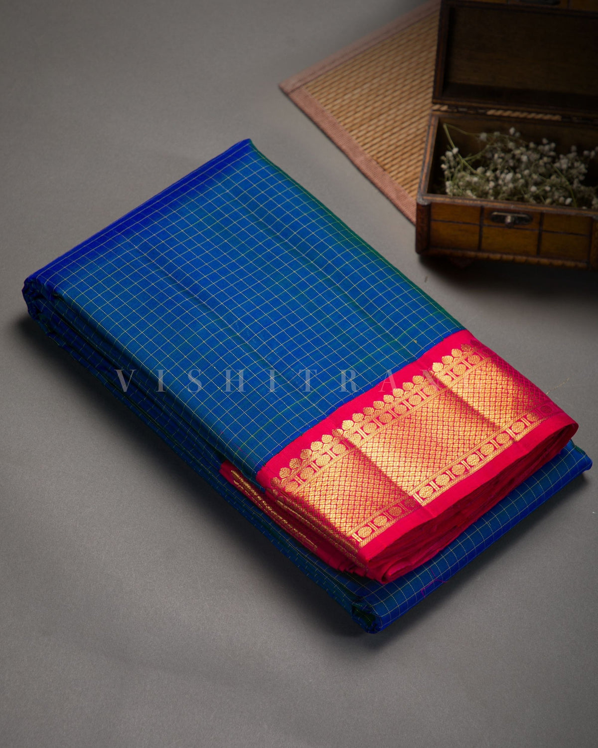 Vishitrang Blue Kanjivaram Silk Sari ML-26-011