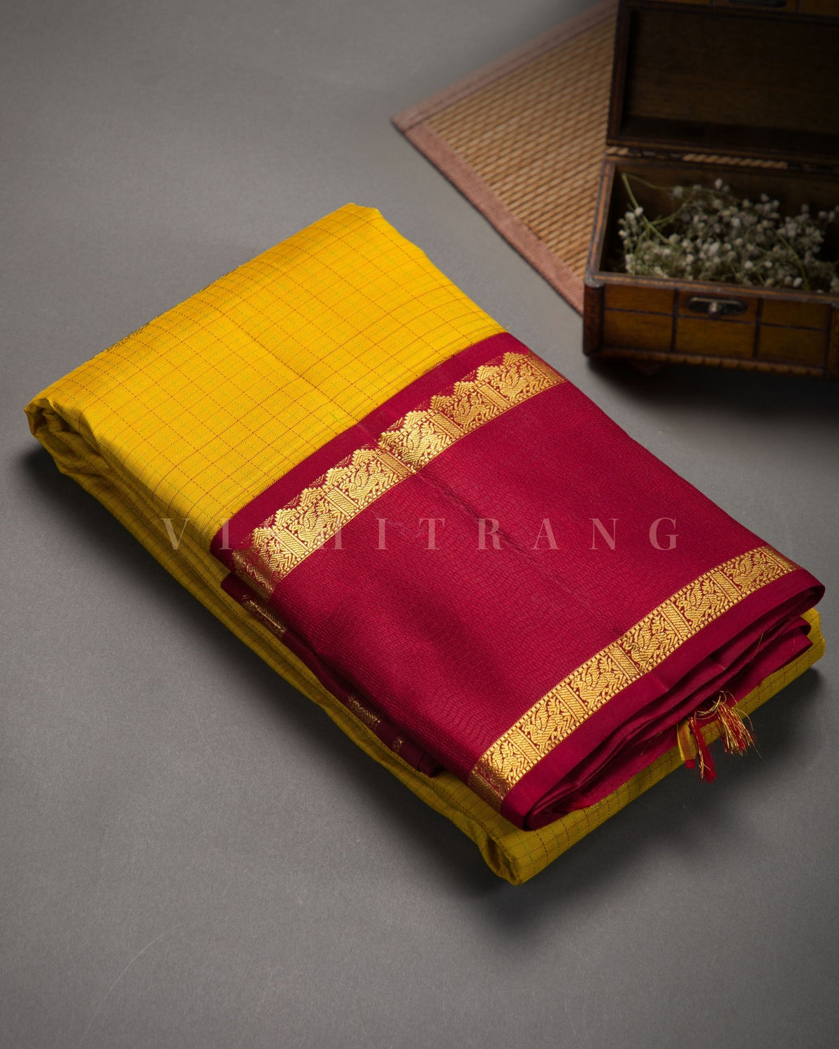 Vishitrang Yellow Kanjivaram Silk Sari ML-26-012