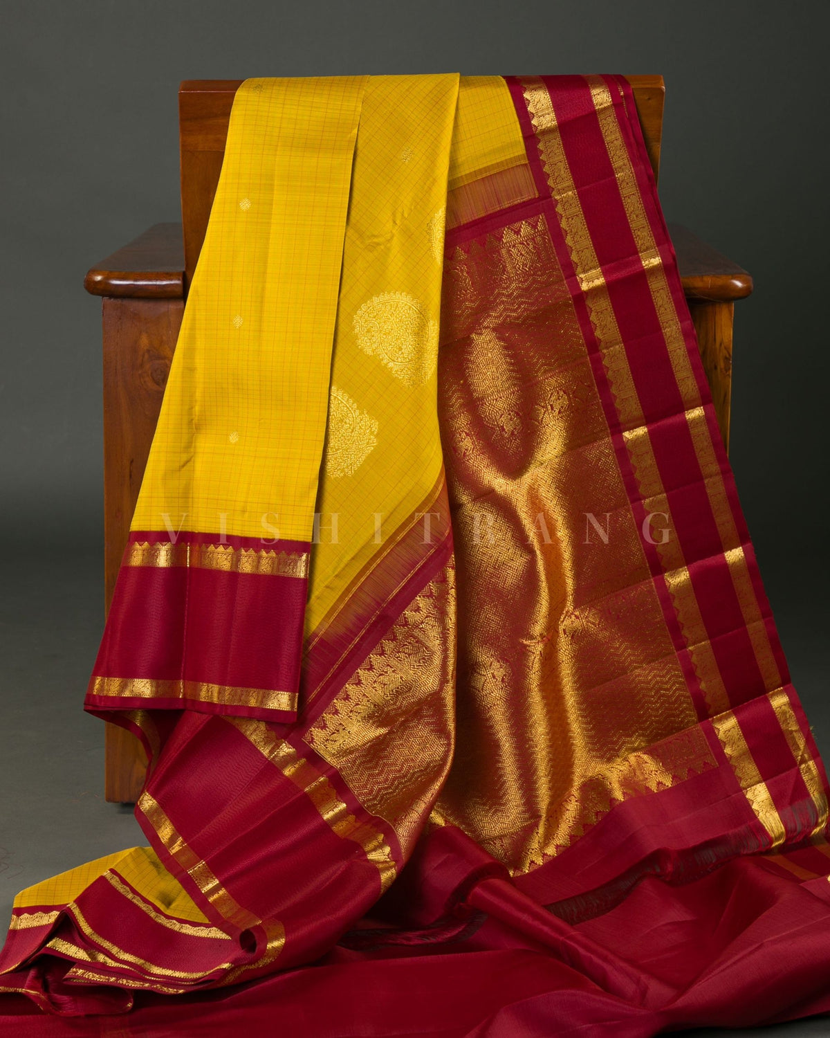 Vishitrang Yellow Kanjivaram Silk Sari ML-26-012