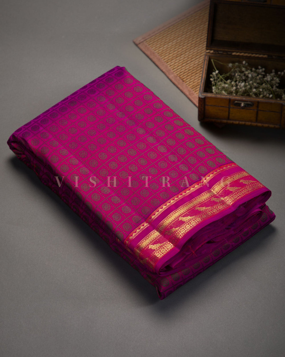 Vishitrang Pink Kanjivaram Silk Sari CH-26-009