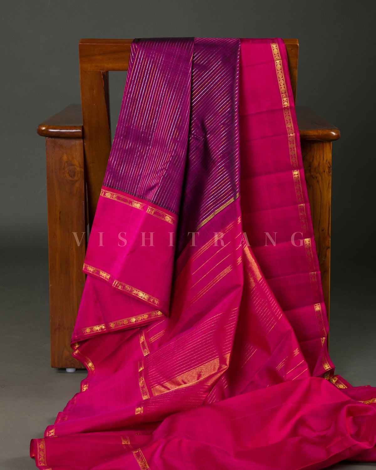 Vishitrang Majenta Pink Kanjivaram Silk Sari ML-26-014