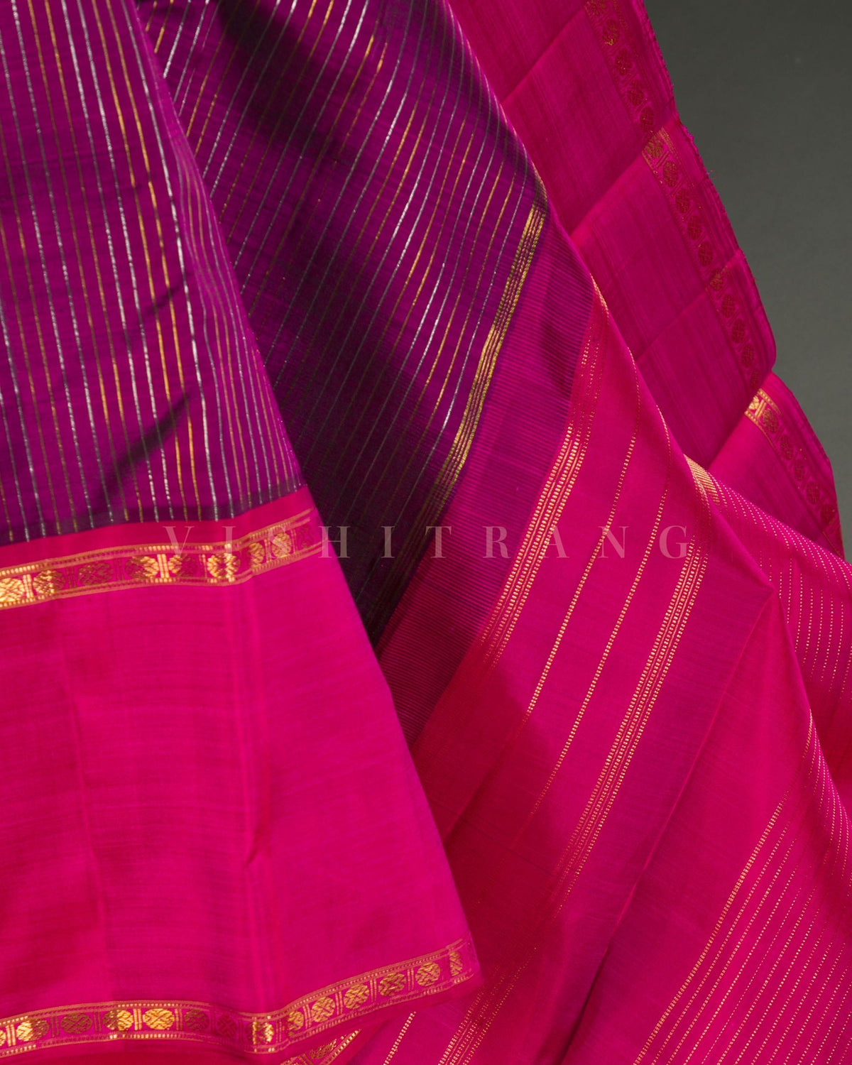 Vishitrang Majenta Pink Kanjivaram Silk Sari ML-26-014