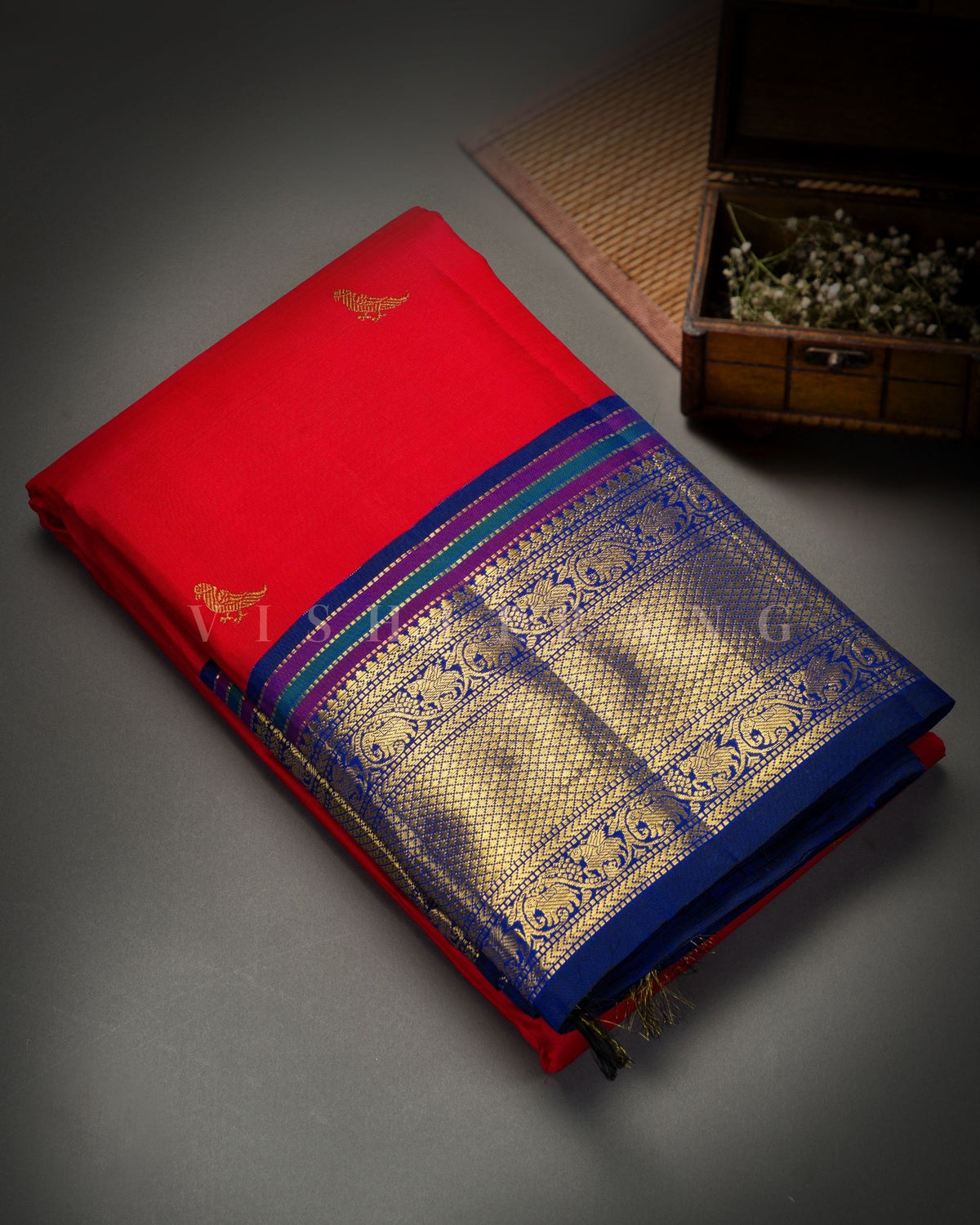 Vishitrang Red Kanjivaram Silk Sari KR-26-021