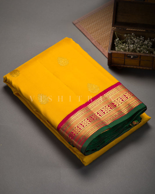 Vishitrang Yellow Kanjivaram Silk Sari KR-26-012