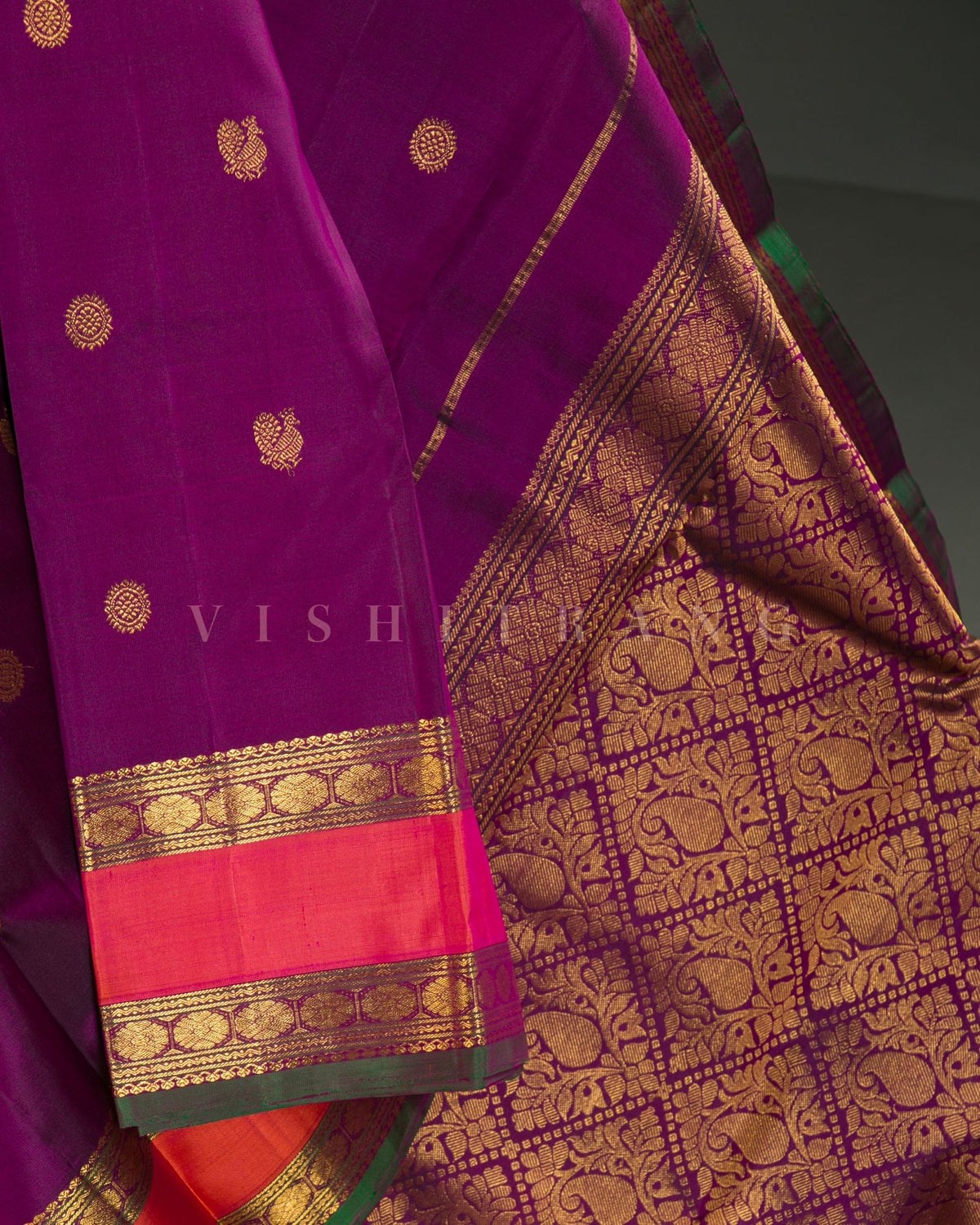 Vishitrang Purple Kanjivaram Silk Sari CH-26-007
