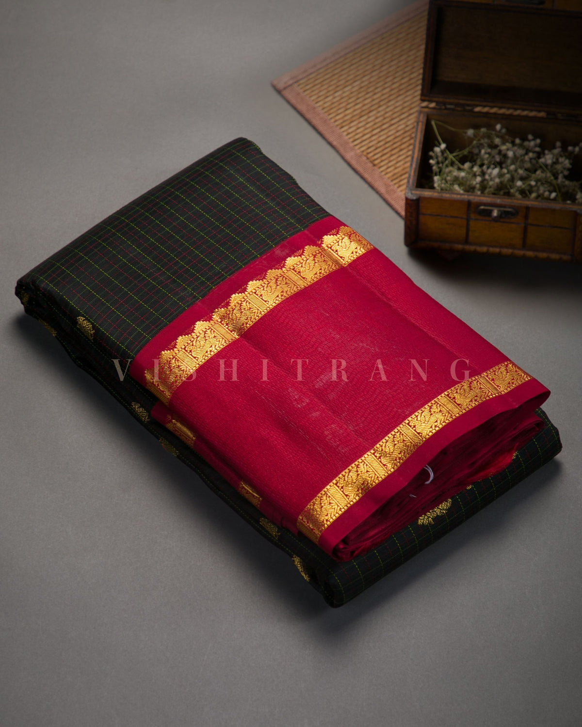 Vishitrang Black Kanjivaram Silk Sari ML-26-009