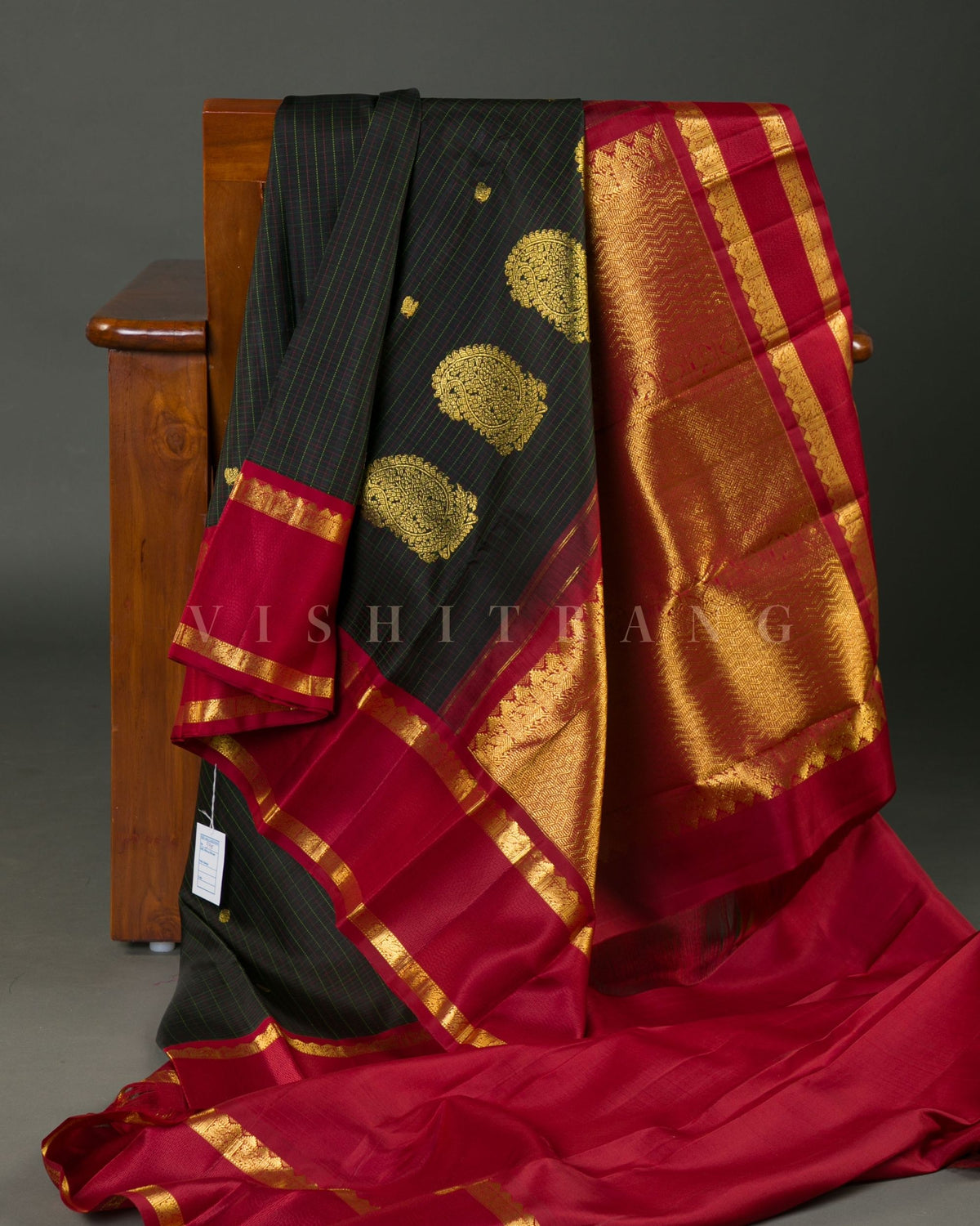 Vishitrang Black Kanjivaram Silk Sari ML-26-009