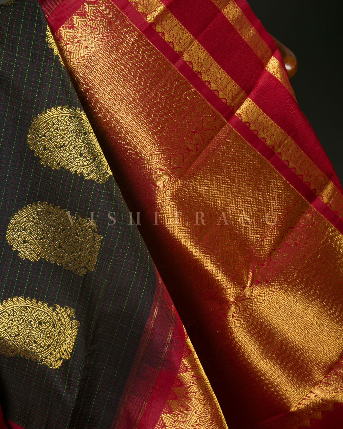 Vishitrang Black Kanjivaram Silk Sari ML-26-009