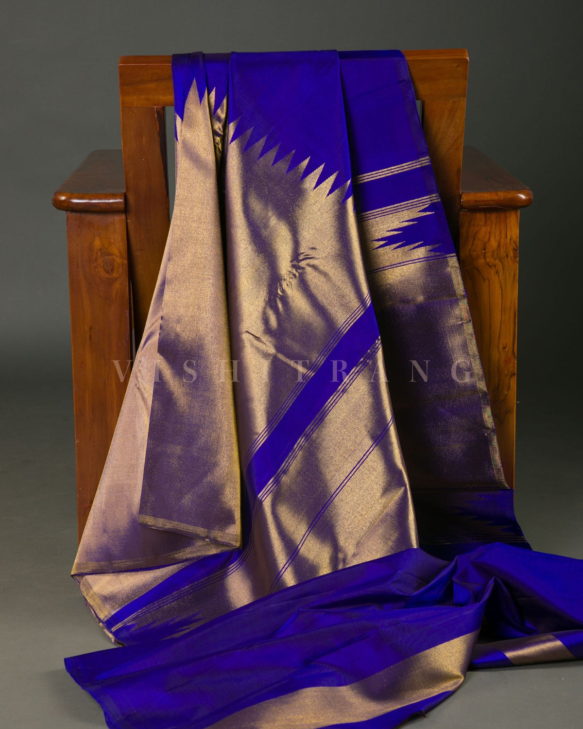 Vishitrang Ink Blue Kanjivaram Silk Sari EK-26-001