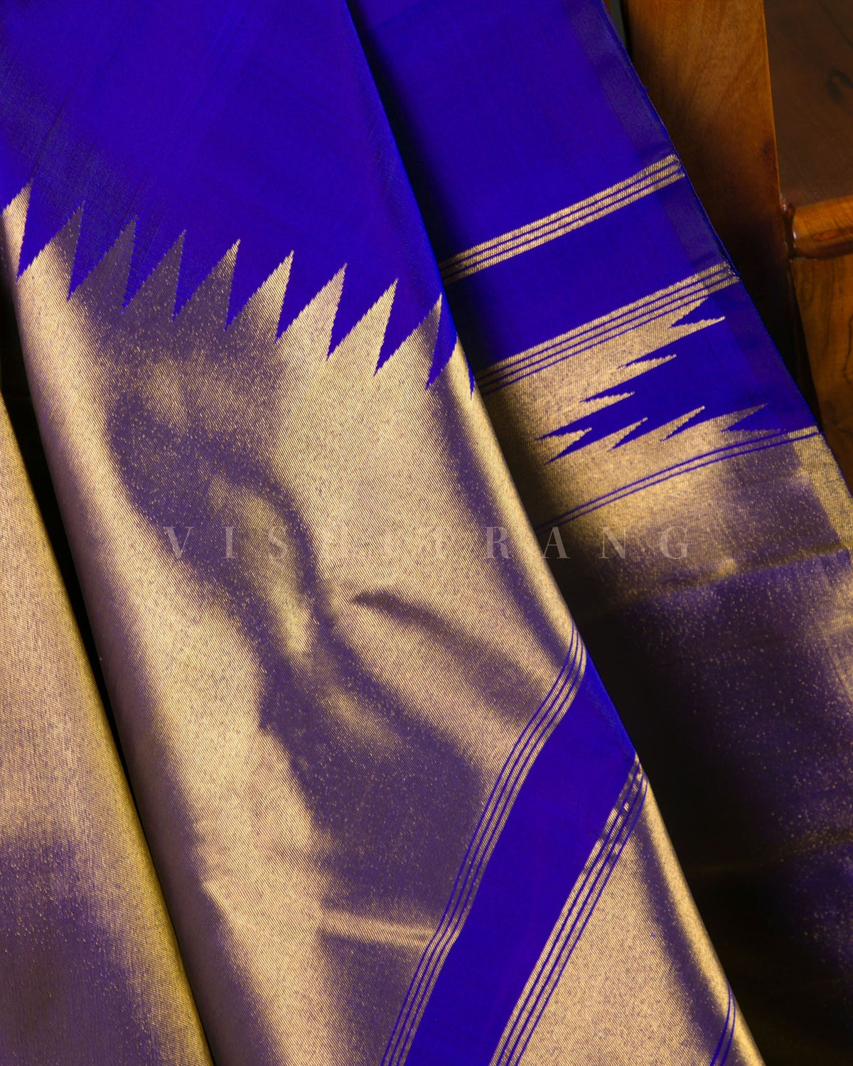 Vishitrang Ink Blue Kanjivaram Silk Sari EK-26-001