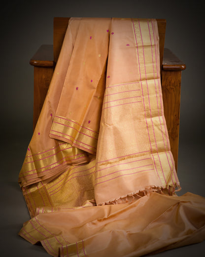 Vishitrang Beige Kanjivaram Silk Sari CH-26-004