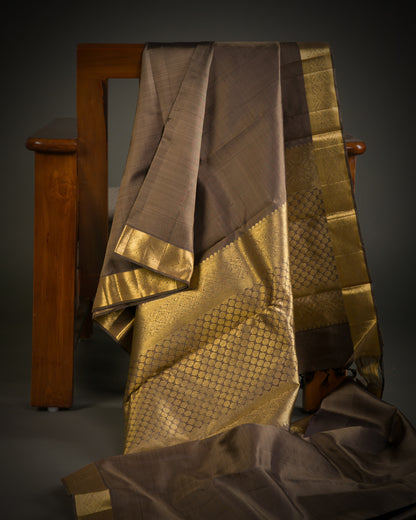 Vishitrang Chocolate Brown Kanjivaram Silk Sari NT-26-002