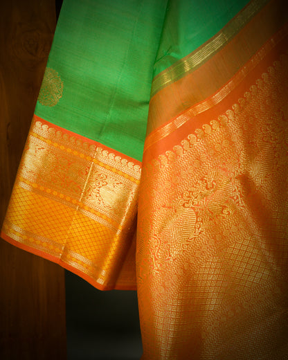 Vishitrang Green Kanjivaram Silk Sari KR-26-001
