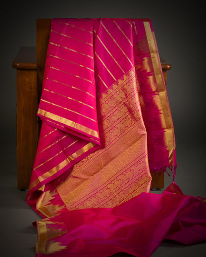 Vishitrang Pink Kanjivaram Silk Sari ML-26-008