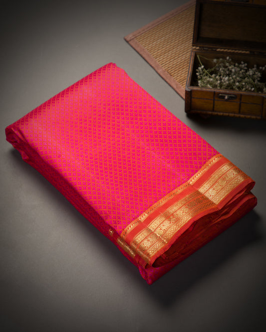 Vishitrang Pink Kanjivaram Silk Sari NT-26-001