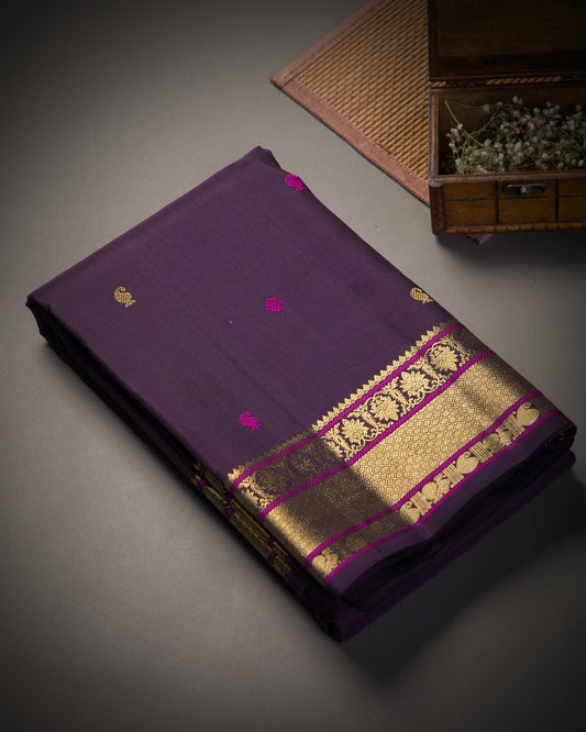 Vishitrang Purple Kanjivaram Silk Sari CH-26-003