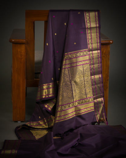 Vishitrang Purple Kanjivaram Silk Sari CH-26-003