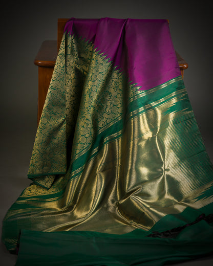 Vishitrang Purple Kanjivaram Silk Sari KR-26-003