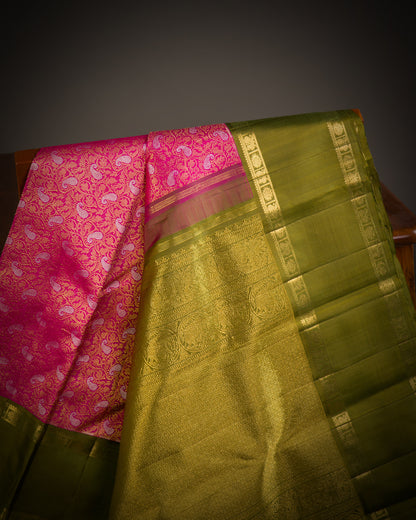 Vishitrang Rani Pink Kanjivaram Silk Sari KR-26-005