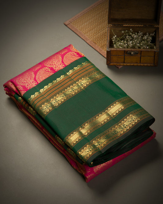 Vishitrang Rani Pink Kanjivaram Silk Sari KR-26-007