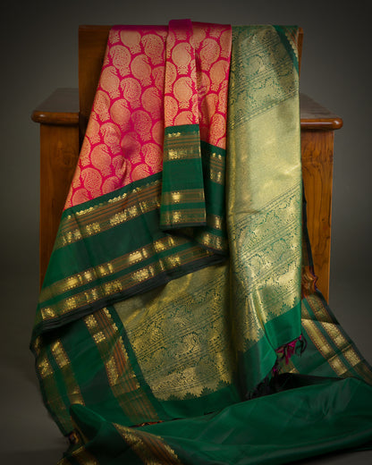 Vishitrang Rani Pink Kanjivaram Silk Sari KR-26-007