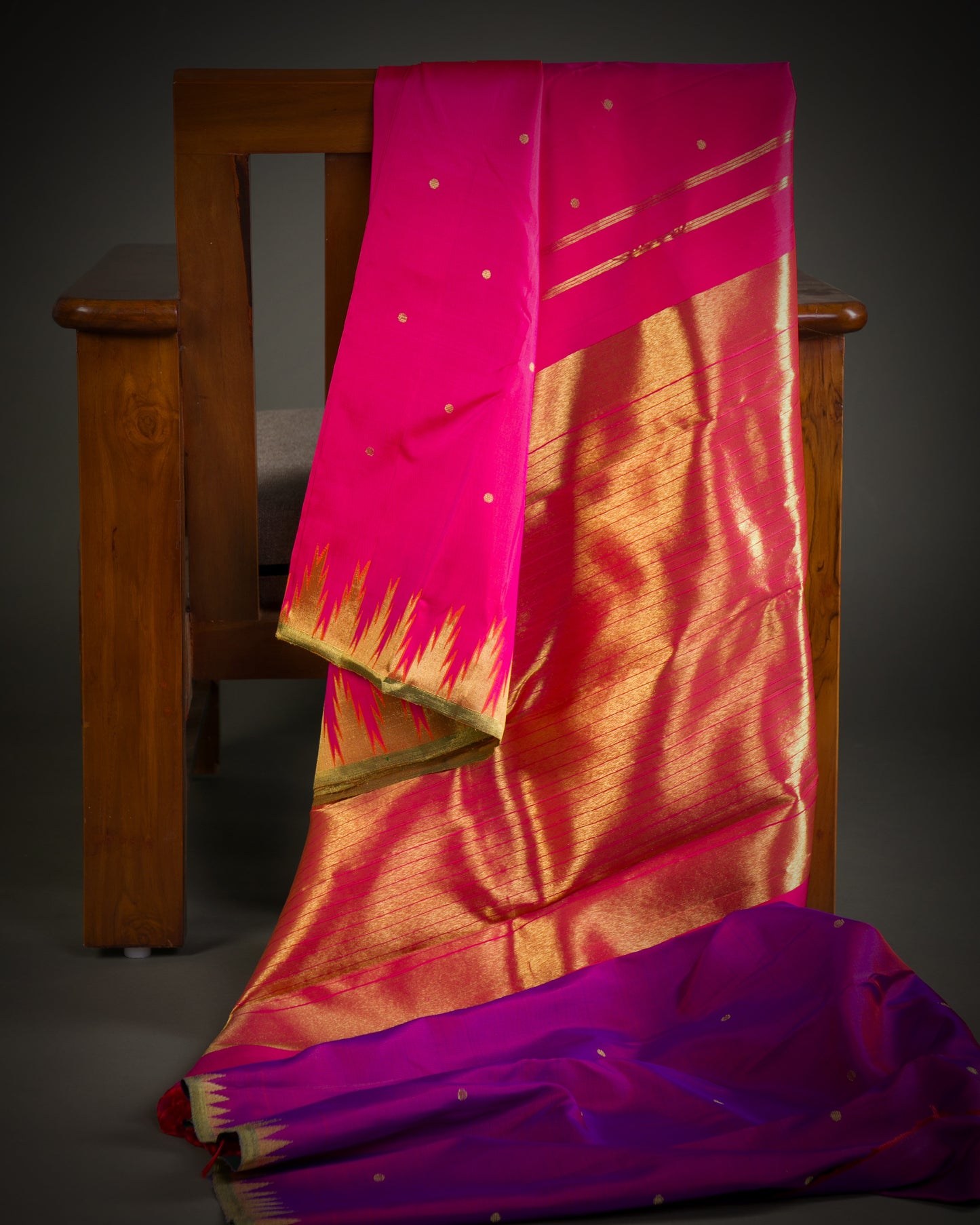 Vishitrang Rani Pink Kanjivaram Silk Sari KR-26-009