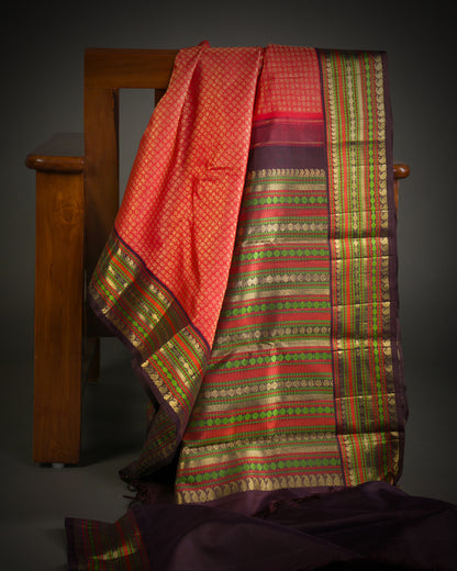Vishitrang Red Kanjivaram Silk Sari SK-26-002