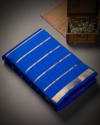 Vishitrang Royal Blue Kanjivaram Silk Sari ML-26-005