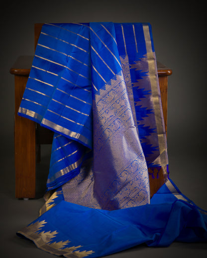 Vishitrang Royal Blue Kanjivaram Silk Sari ML-26-005
