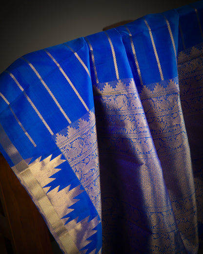 Vishitrang Royal Blue Kanjivaram Silk Sari ML-26-005