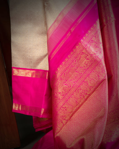 Vishitrang Silver Grey Kanjivaram Silk Sari KR-26-002