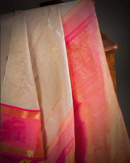 Vishitrang Silver Grey Kanjivaram Silk Sari KR-26-008