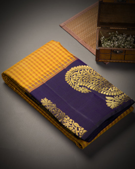 Vishitrang Yellow Kanjivaram Silk Sari ML-26-001