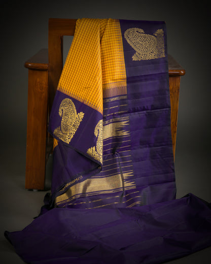 Vishitrang Yellow Kanjivaram Silk Sari ML-26-001